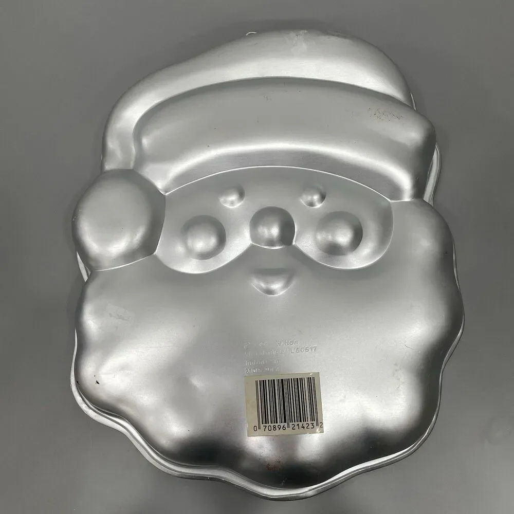 Vtg Wilton Merry Santa Cake Pan Aluminum 2105-9421 1991 Christmas Insert